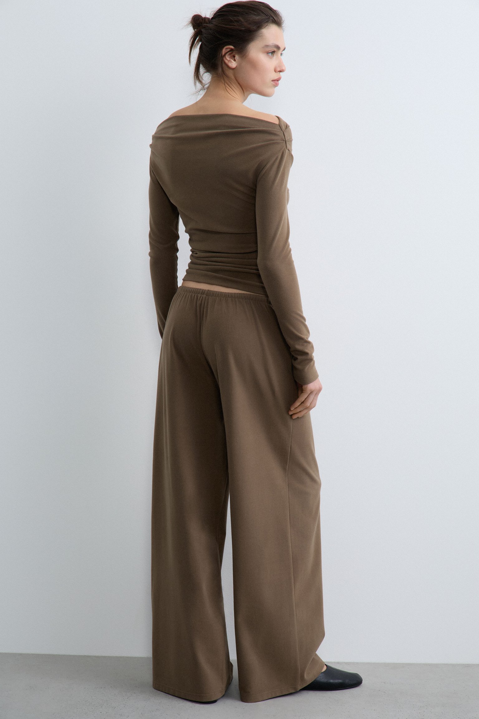 Лонгслив из вискозы и хлопка