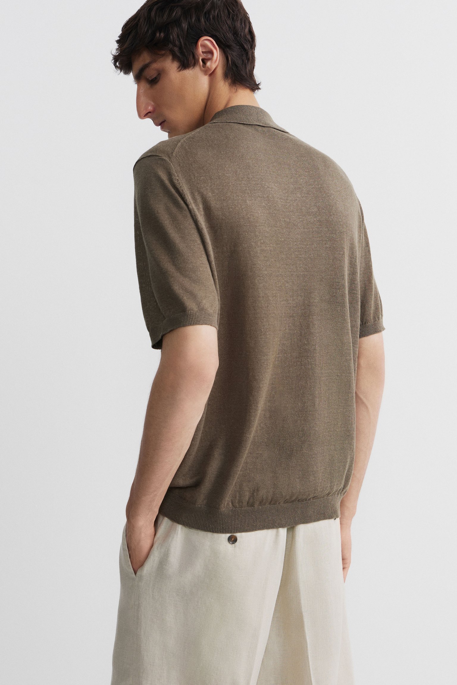 Джемпер поло из 100% льна